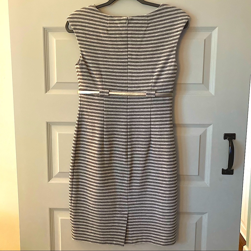 Gray Belted Wear to Work Dress - Picture 2 of 7